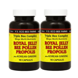 YS Eco Bee Farms, Royal Jelly Bee Pollen Propolis plus Korean Ginseng, 90 Capsules (2Pack)